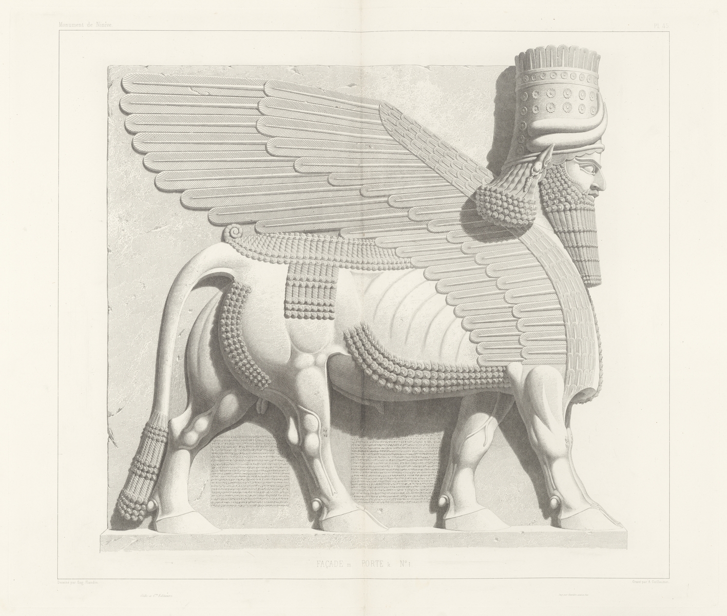 Taureau de profil du palais de Khorsabad