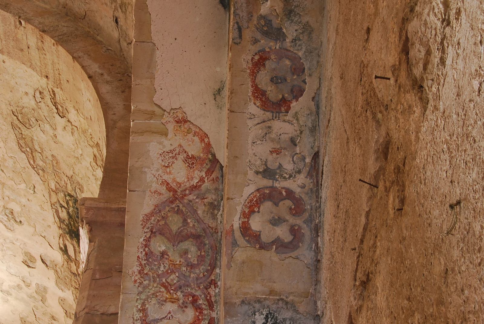 Vue des fresques dans la chapelle du Crac des Chevaliers (Krak)
