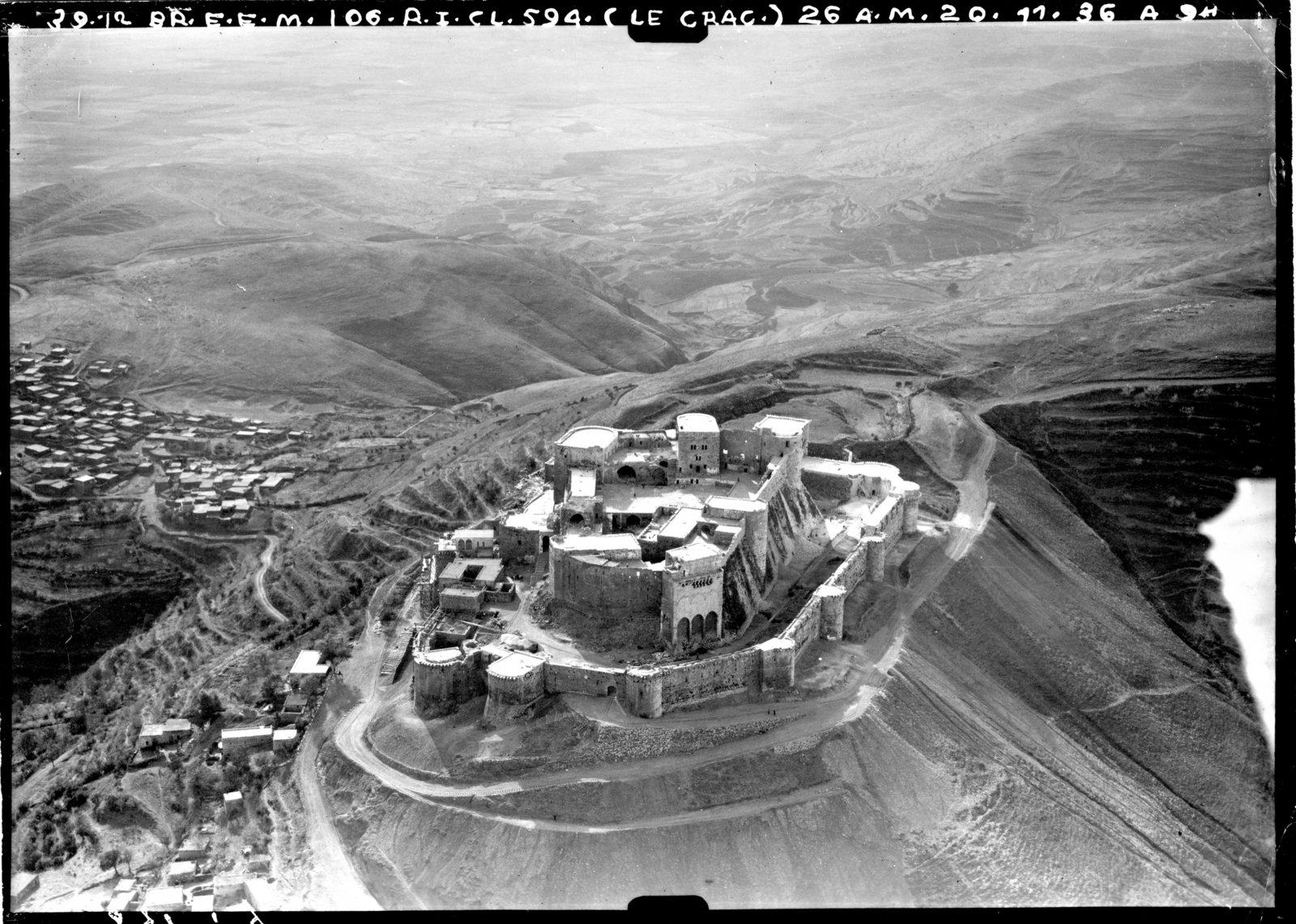Ptotographie aérienne du Crac des Chevaliers (Krak)