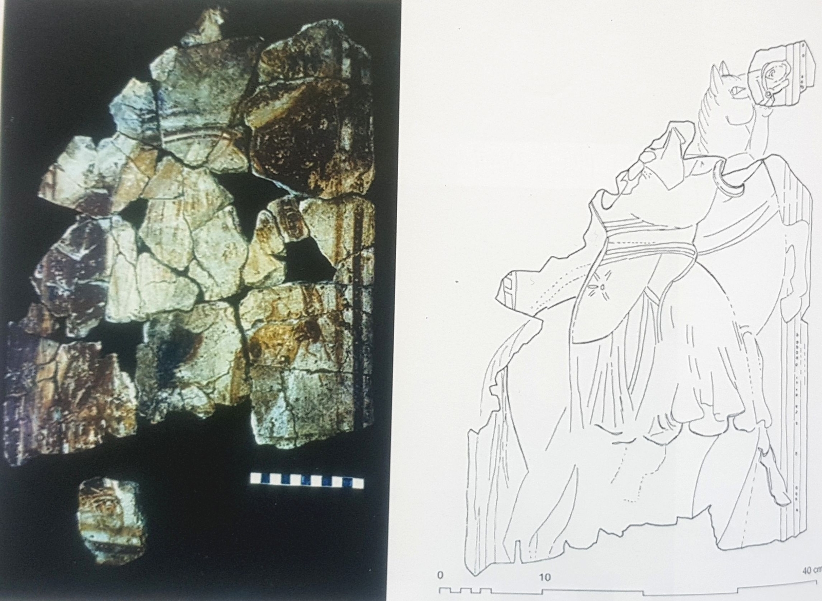 Personnage retenant son cheval