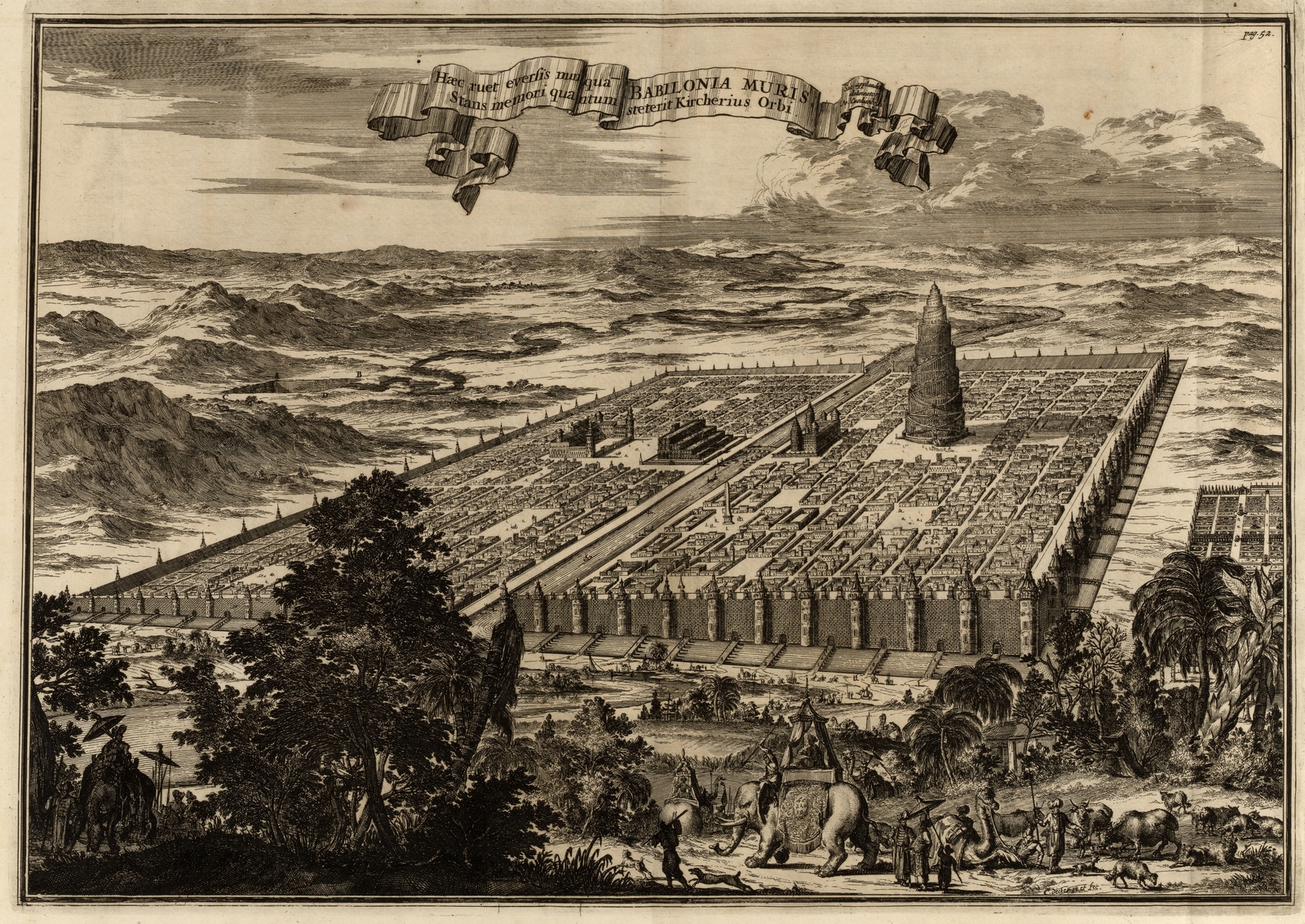 Vue de Babylone. Tour de Babel, 1679