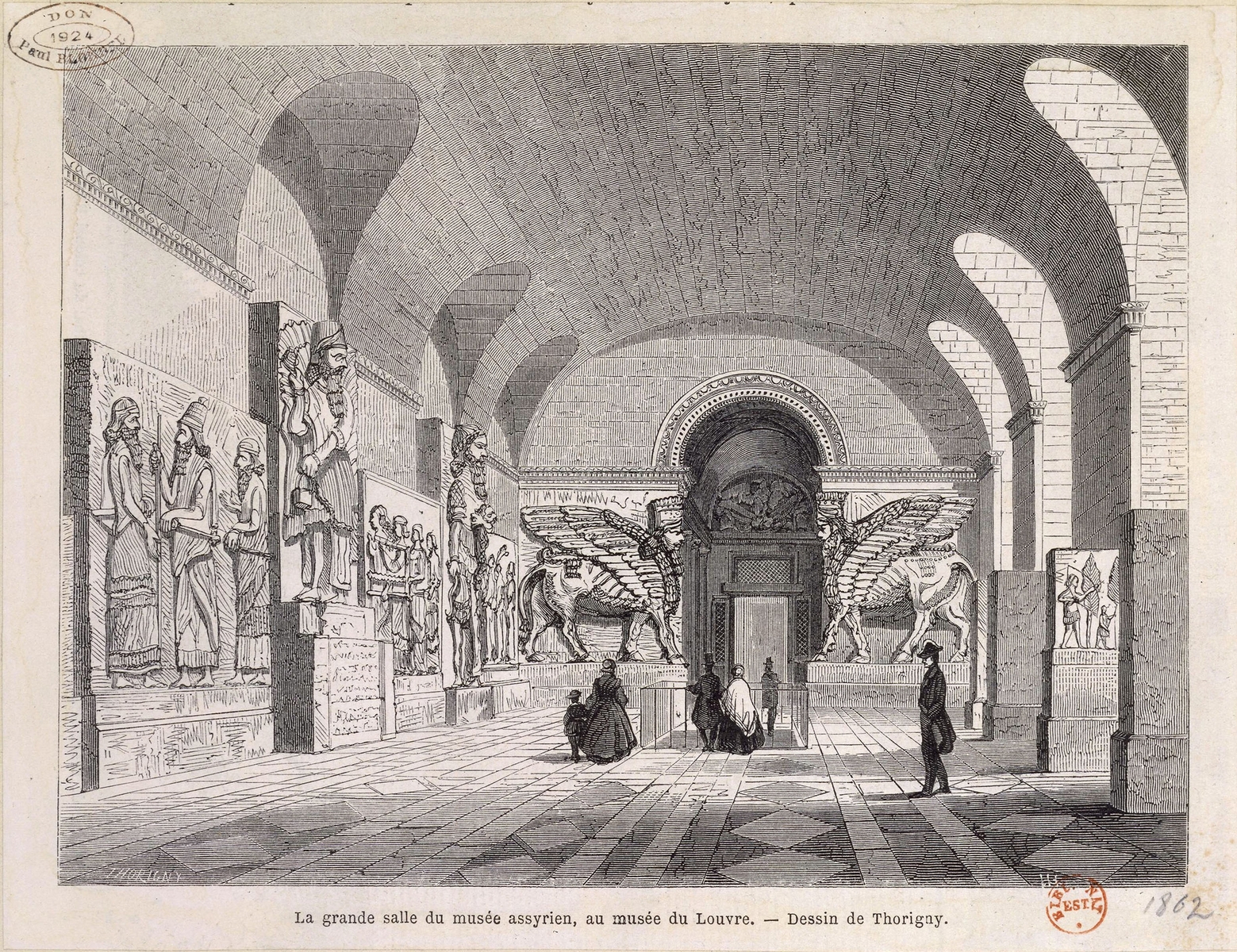 La grande salle du musée assyrien au Louvre, 1862
