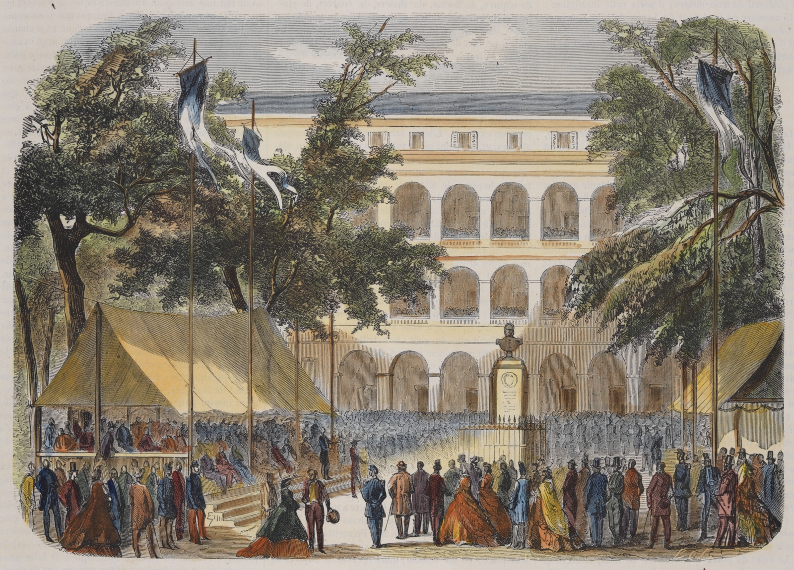 Saint-Denis, Collège Royal, estampe L. A. Roussin, 1863