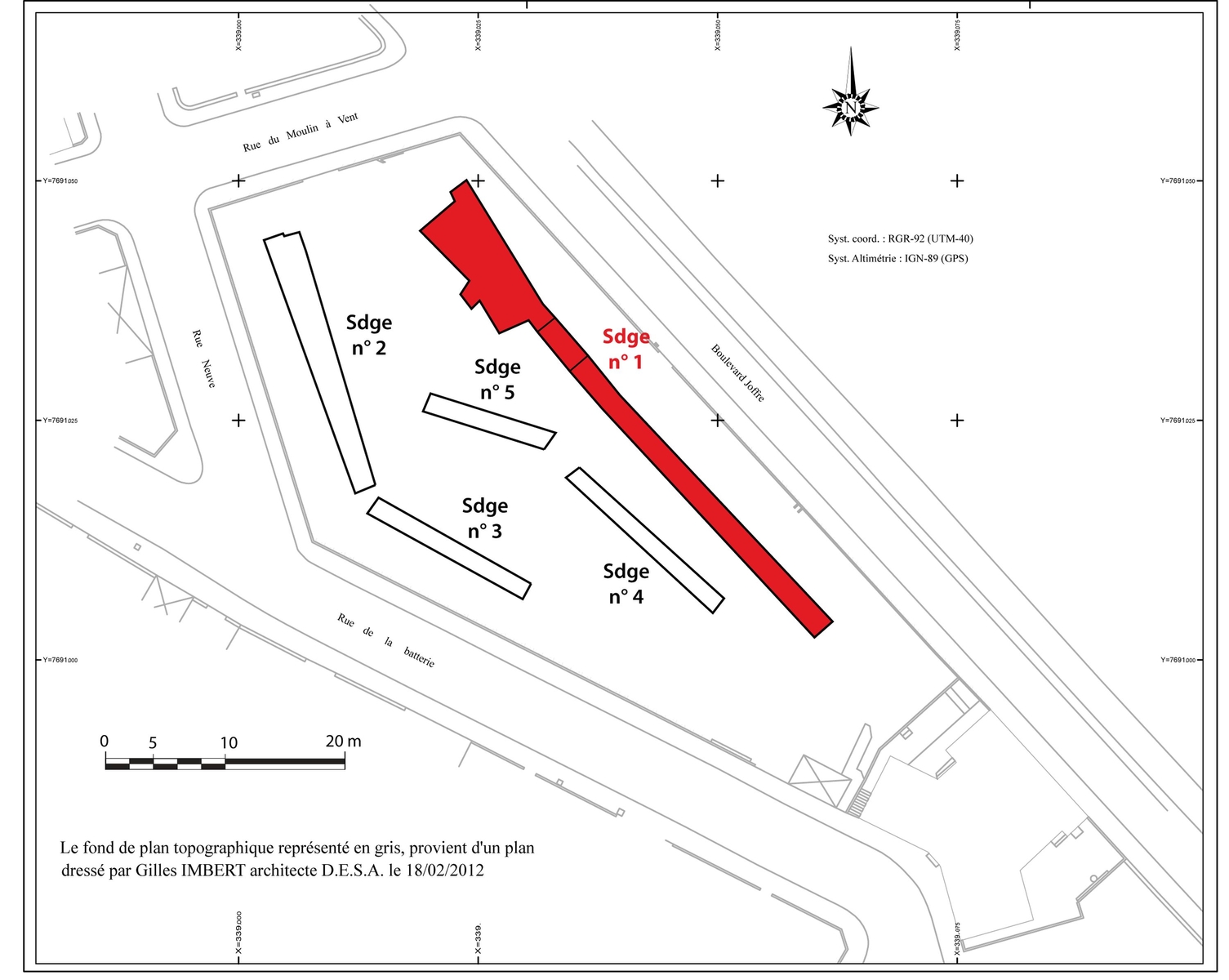 General map (Saint-Denis, Rue de la Batterie, 2018)