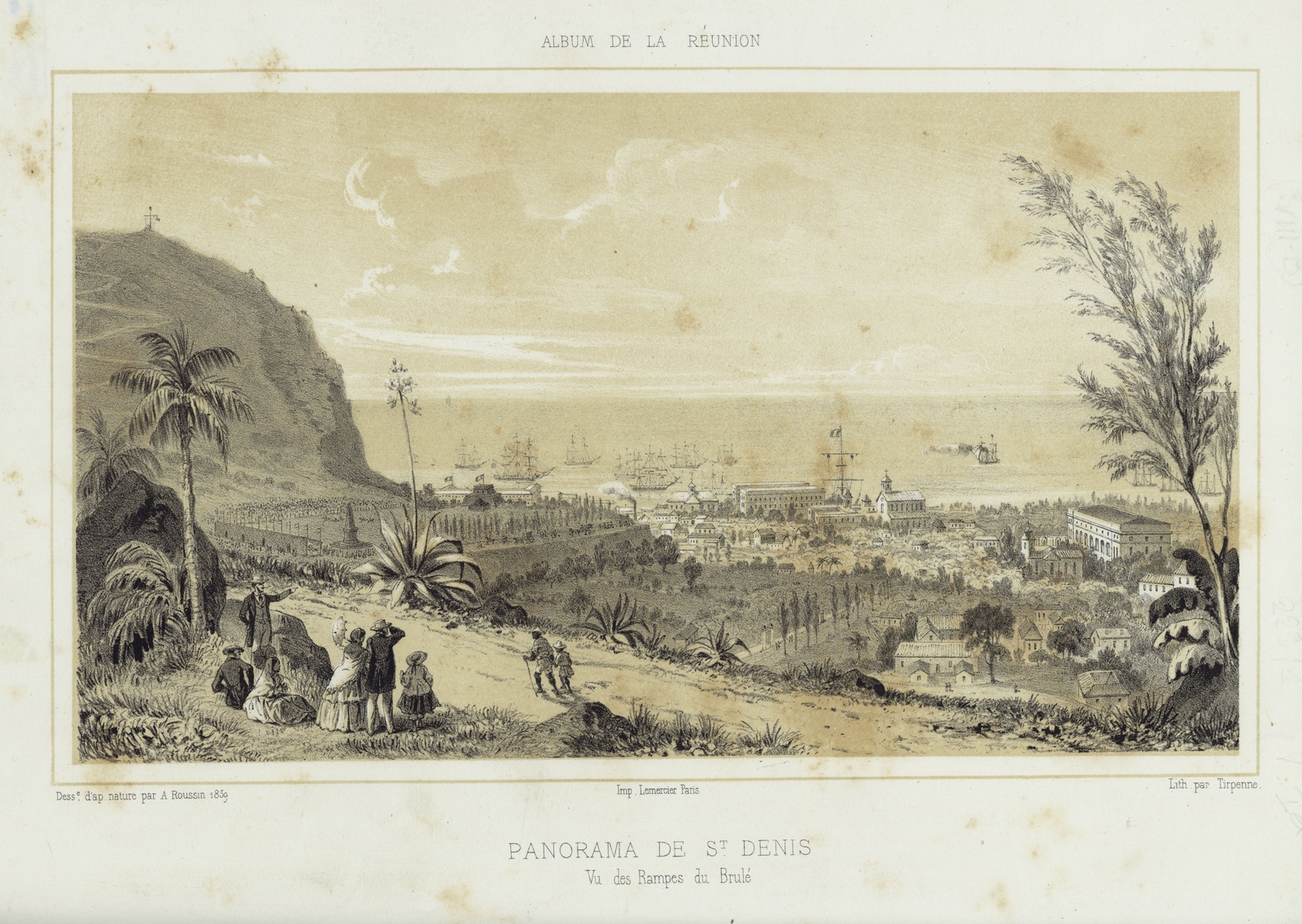 Panorama of Saint-Denis, print L. A. Roussin, 1859