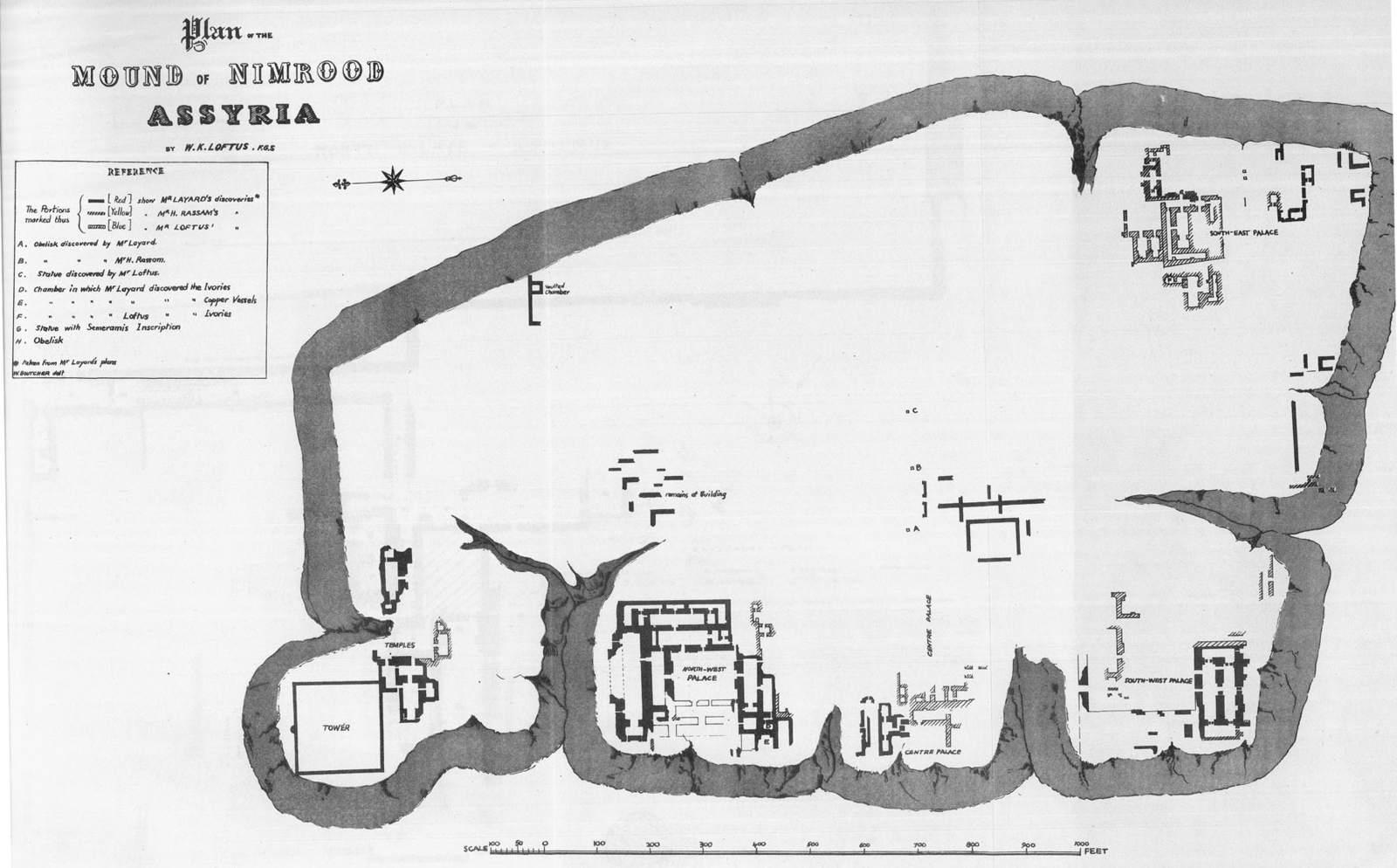 Plan de l'acropole de Nimrud