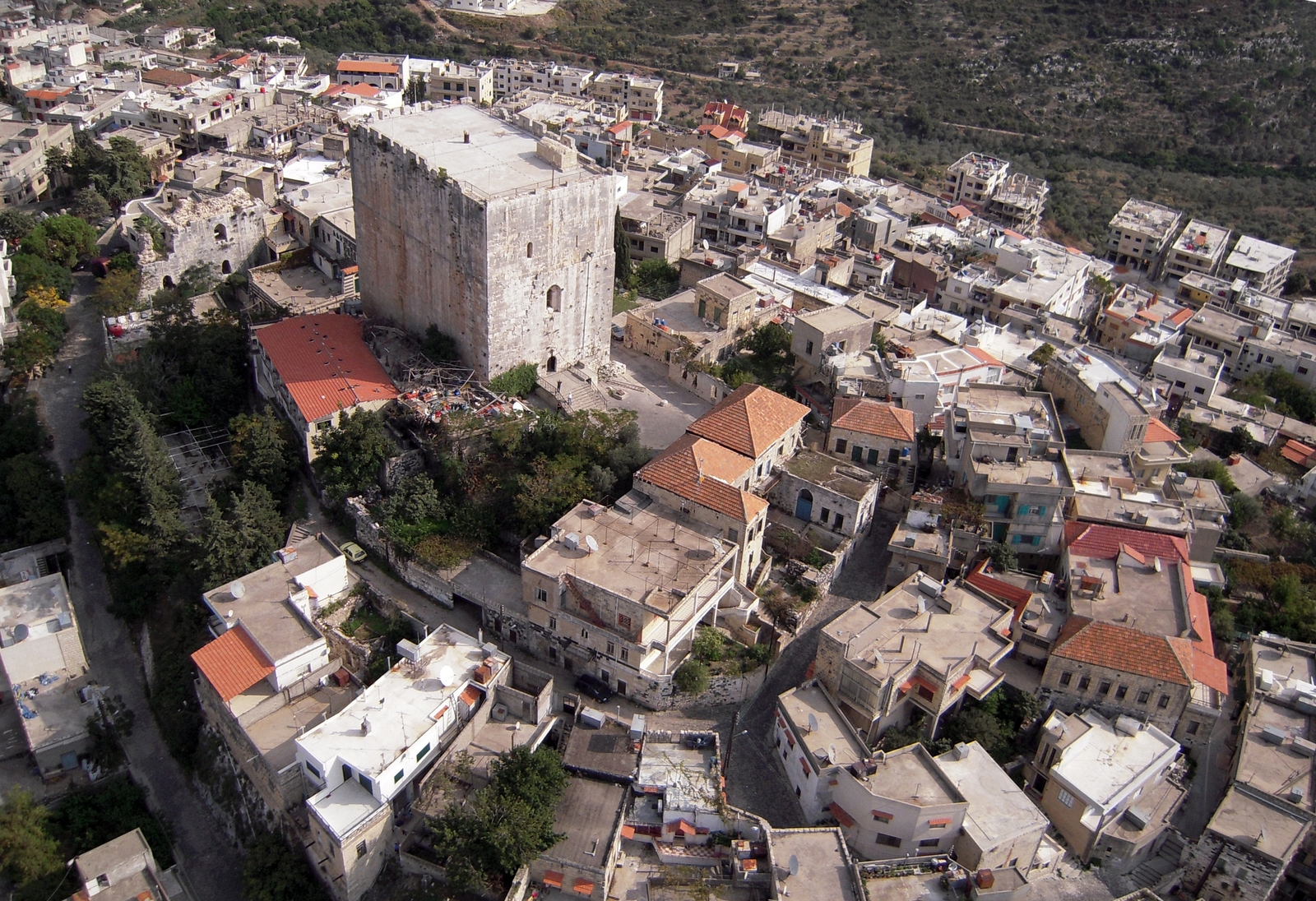 Photographie aérienne du Chastel blanc en Syrie