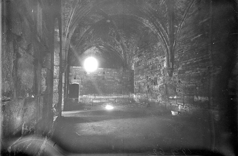 Vue intérieure de la grand'salle gothique du Crac des Chevaliers (Krak)
