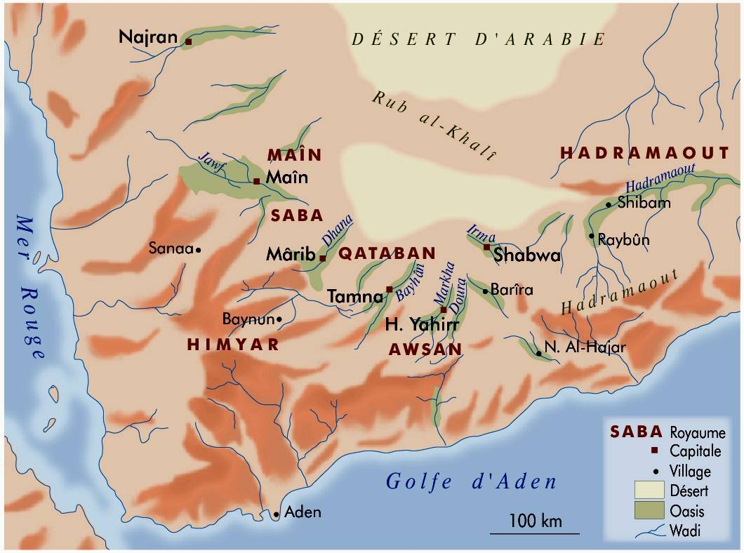 Carte de l’Arabie du Sud antique 
