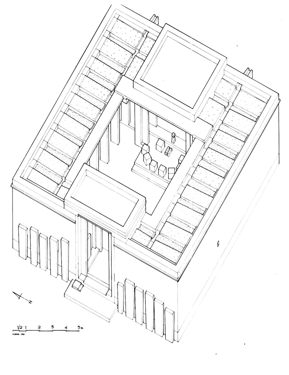 Axonométrie du temple: la façade d'entrée occidentale 