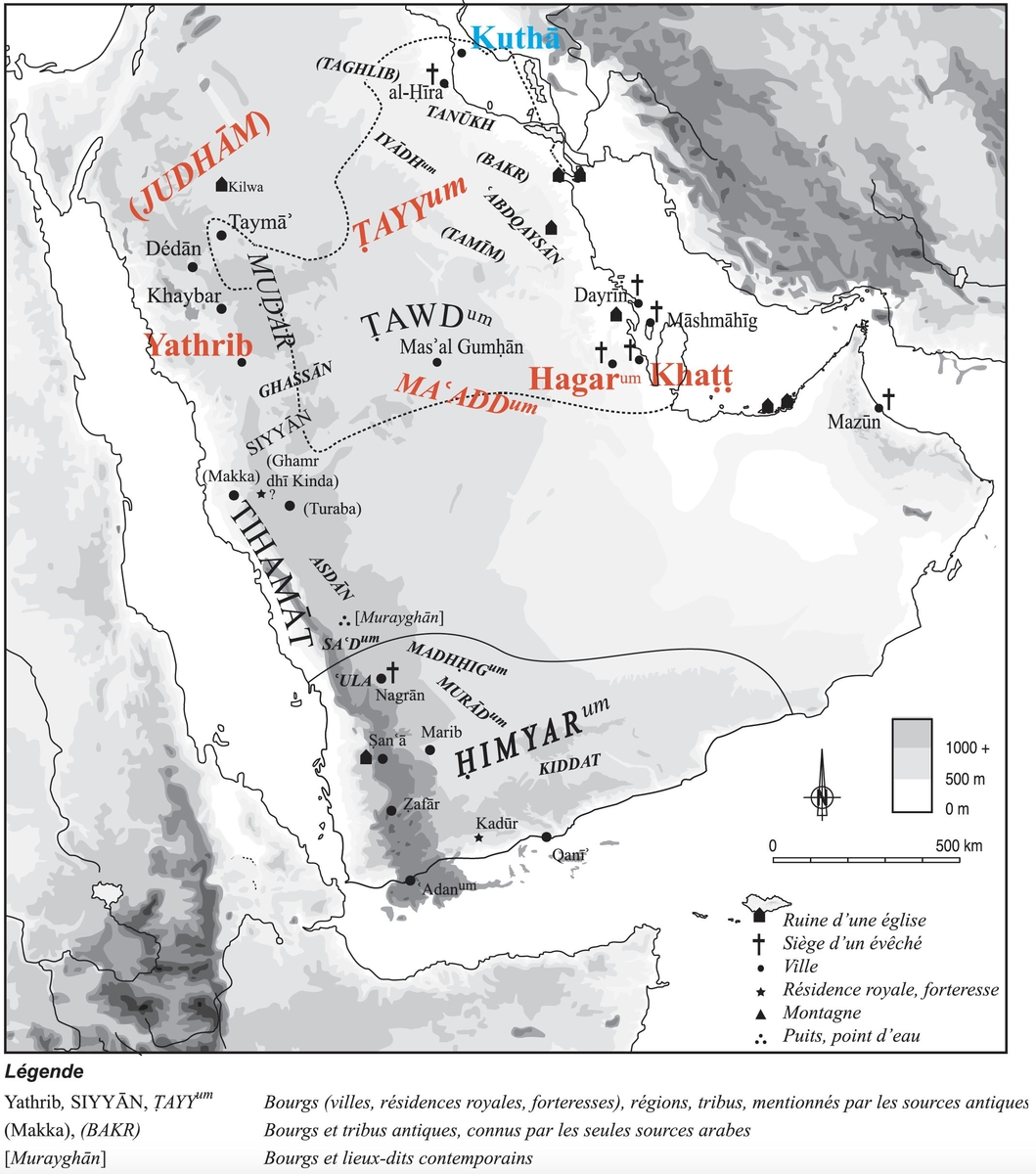 Carte de l’Arabie sous le règne d’Abraha