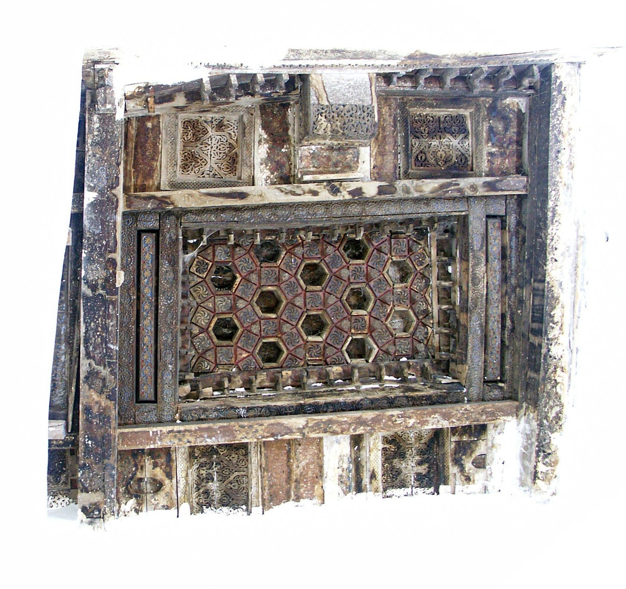 Caisson en bois du plafond de la grande mosquée de Sanaa