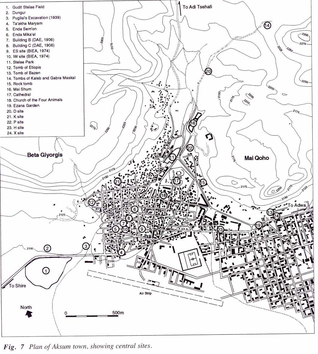 Carte du site d’Axoum