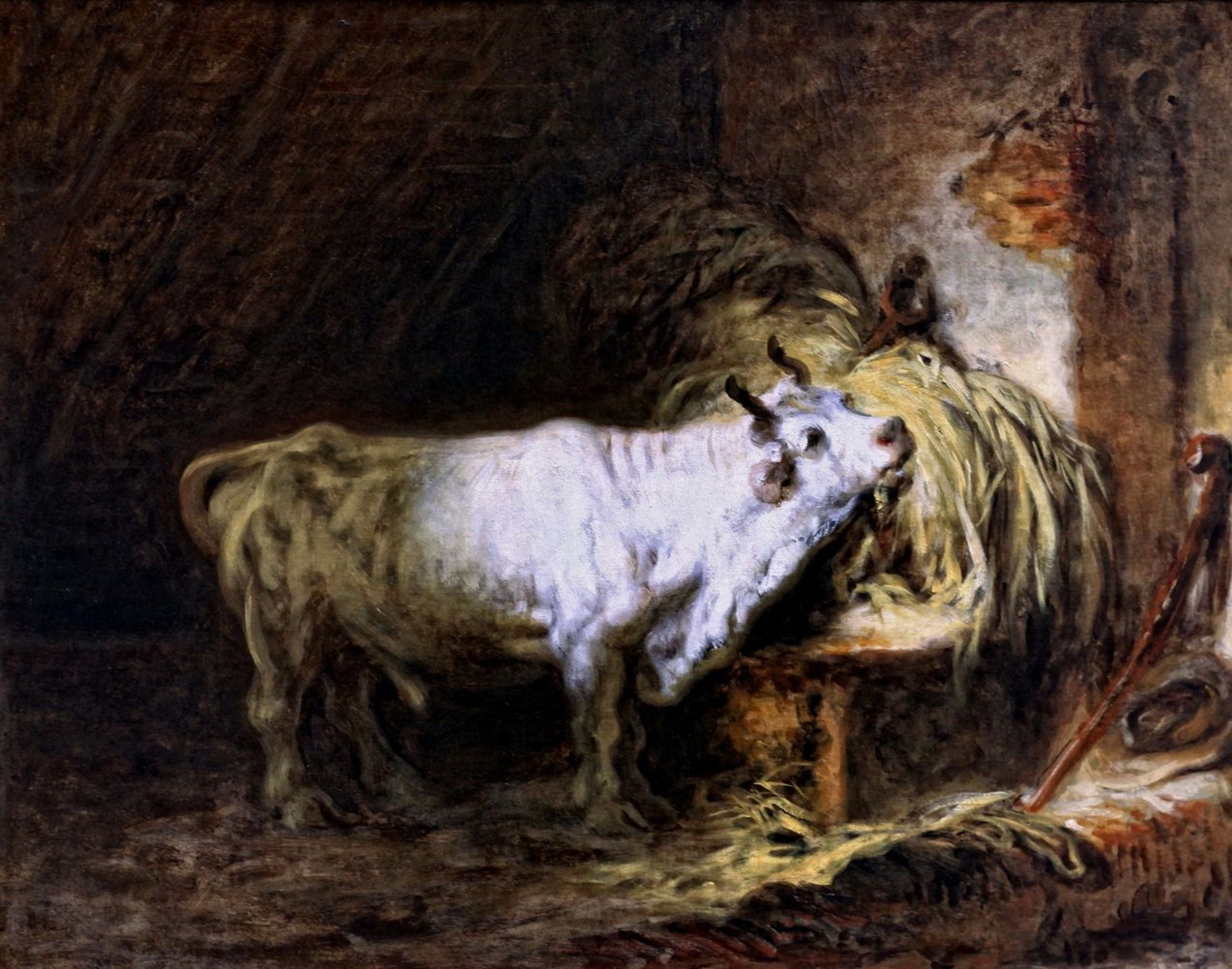 Jean Honoré Fragonard. 1732-1806. Paris. Le taureau blanc à l'étable. vers 1760. Paris. Louvre. Photo: Jean-Louis Mazieres. CC BY-NC-SA 2.0.