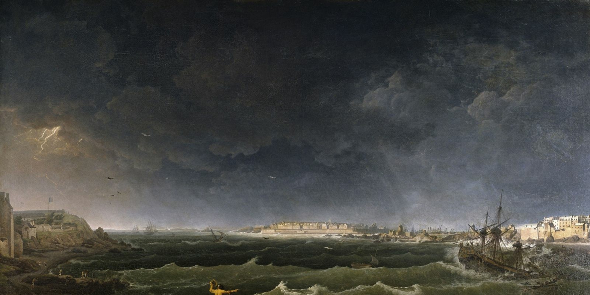 Vue de Saint-Malo par Jean-François Hue (1751-1823).