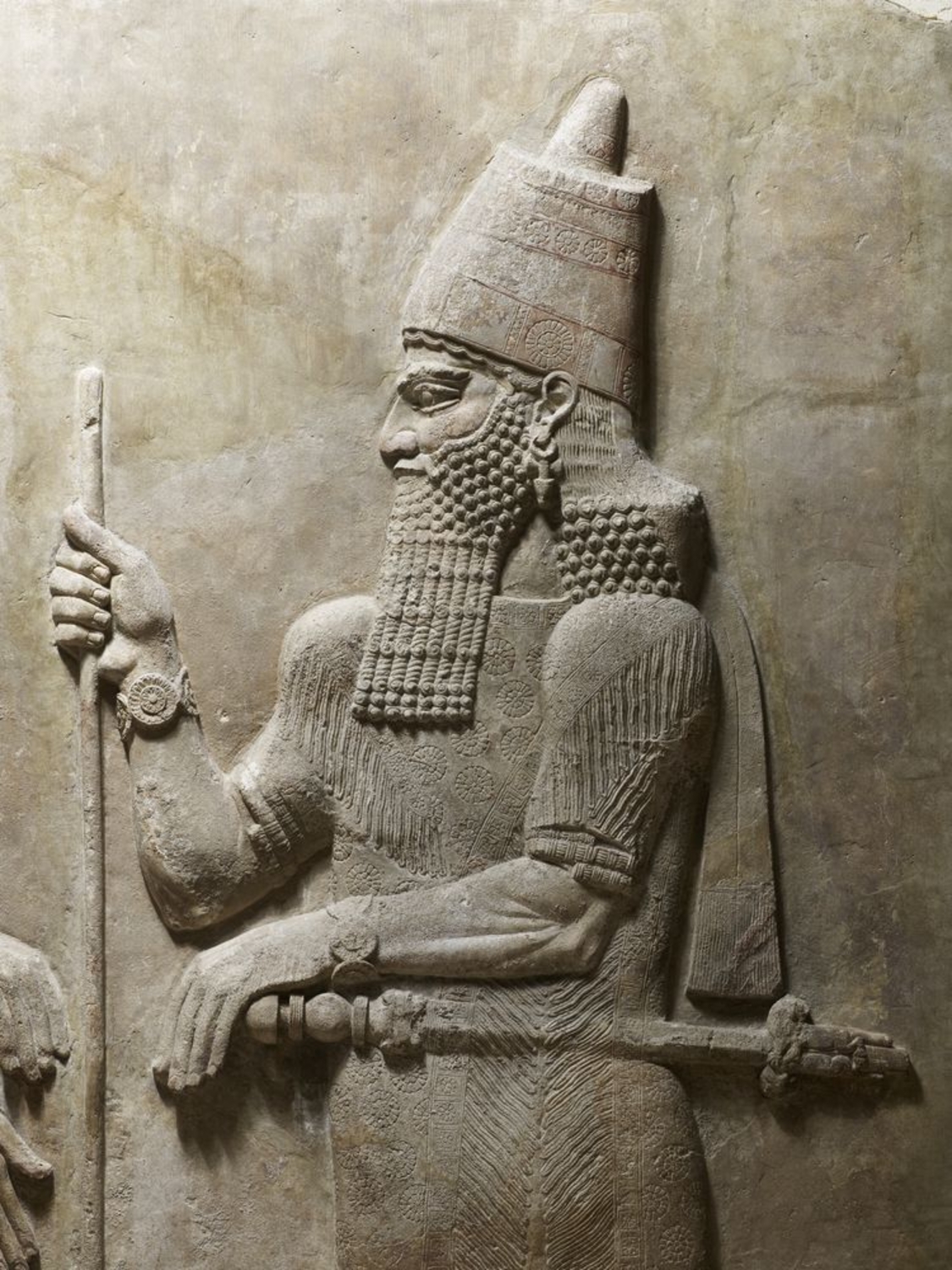 Détail du bas relief représentant Sargon II,