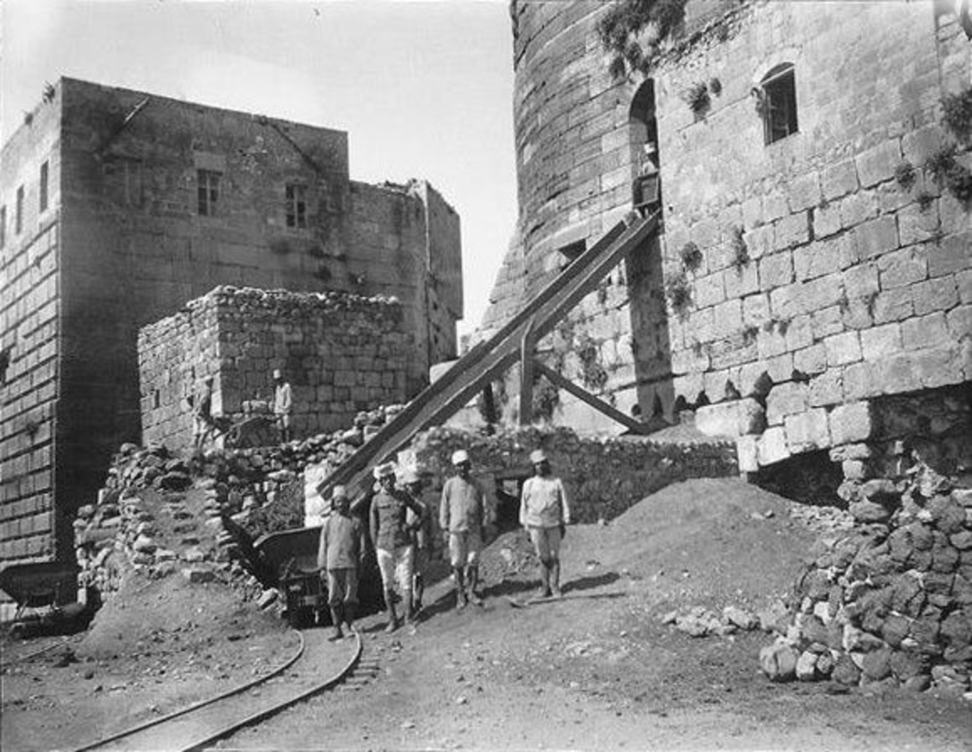 Photograph of excavations at the Krak des Chevaliers