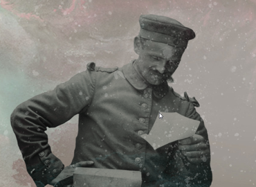 Soldat de la première guerre mondiale lisant une lettre