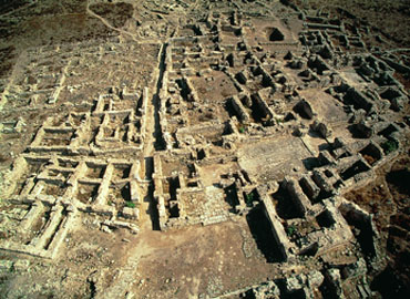 Vue aérienne du site d'Ougarit Ras Shamra (Syrie)